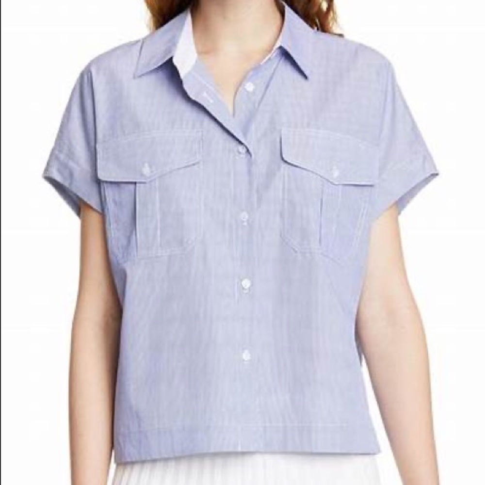 Judith & Charles pinstripe short sleeve shirt